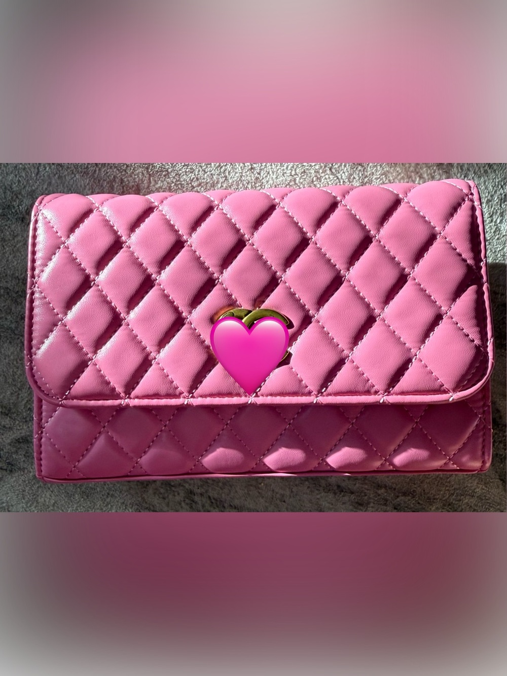 Pink Quilted Women's Crossbody Bag